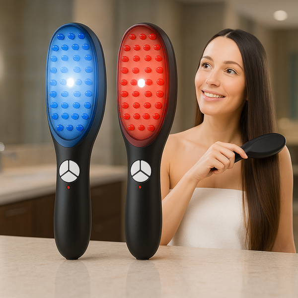 Escova Massageadora Capilar Laser 4 em 1 – Crescimento e Antiqueda