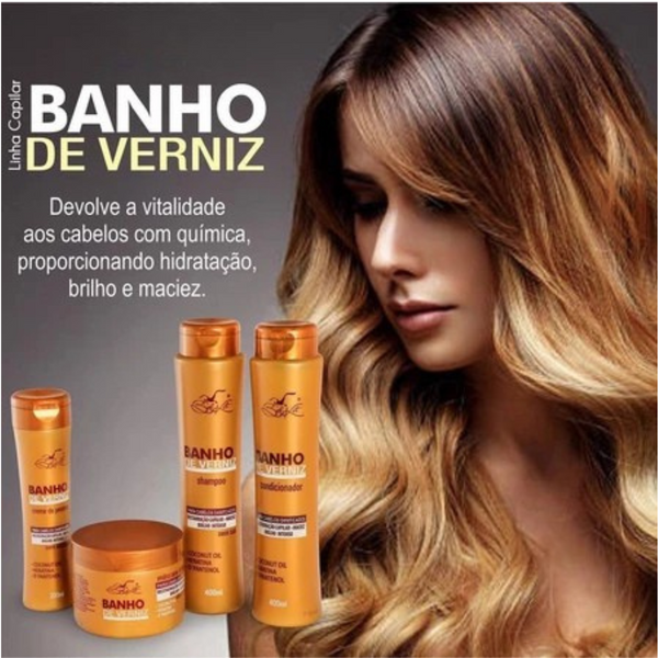 Kit Banho de Verniz BELKIT – Hidratação Intensa, Brilho Espelhado e Restauração Completa