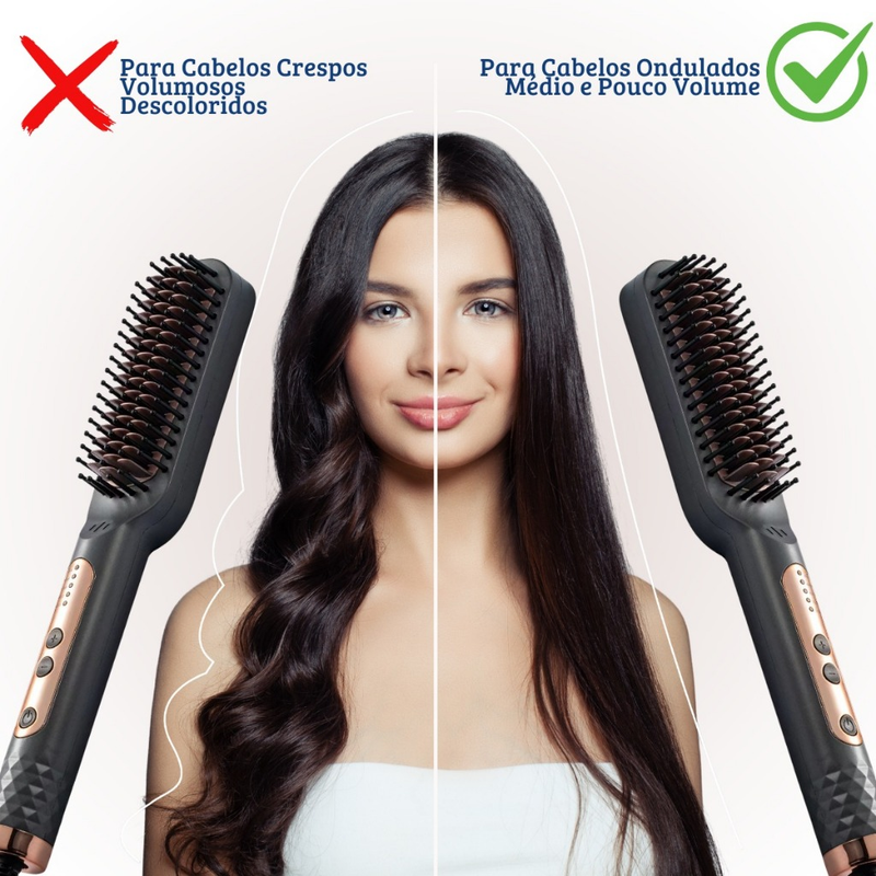 Escova Alisadora Sokany 5 em 1 - Alisa, Hidrata, Modela, Alinha e Anti-Frizz com Nf Bivolt