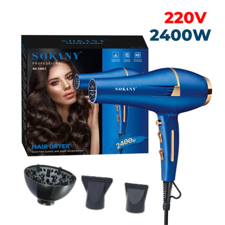 Secador Sokany Profissional com Difusor Anti-Frizz