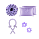 Kit Anti Frizz Cetim com Touca, Modelador, Fronhas e Scrunchies