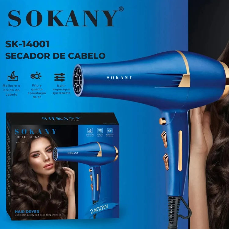 Secador Sokany Profissional com Difusor Anti-Frizz