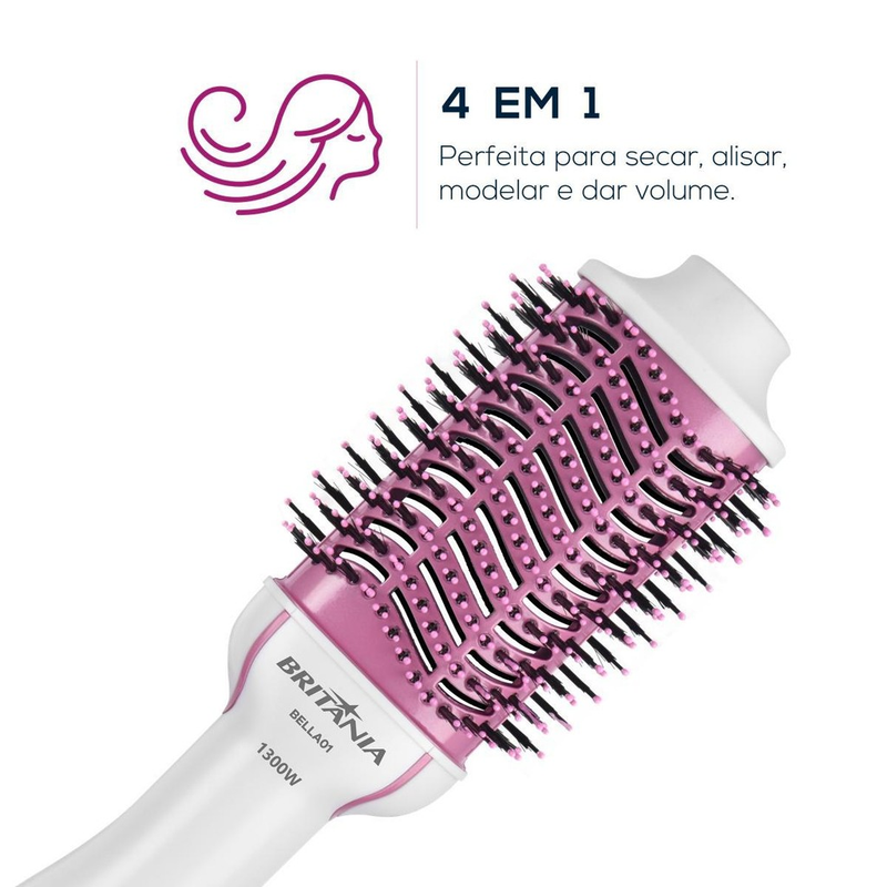 Escova Secadora Britânia 4 em 1 1300W Bivolt BELLA01