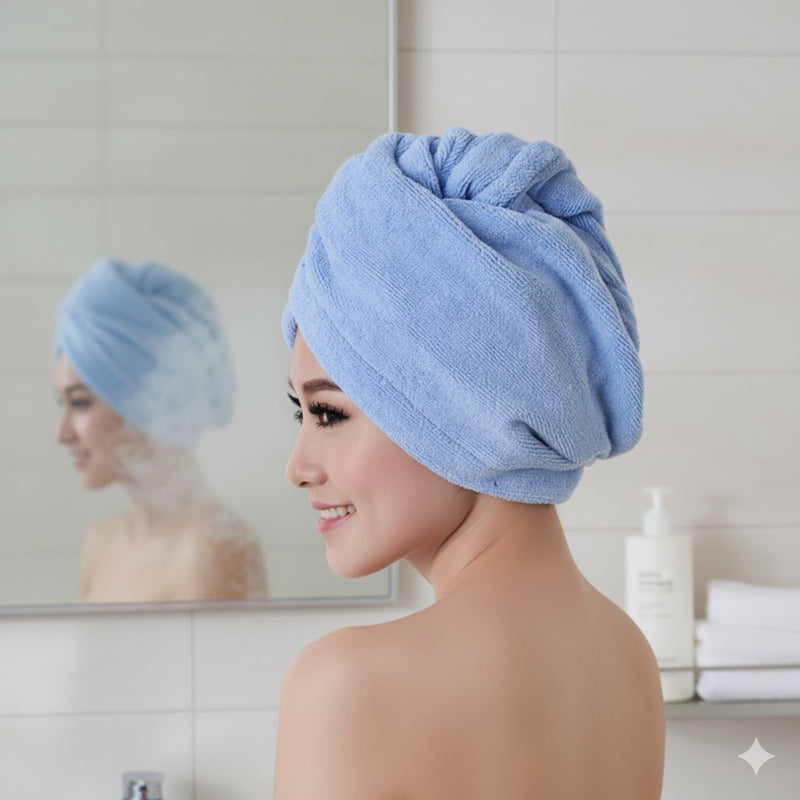 Kit 3 Toucas Mágicas de Microfibra para Secar Cabelo